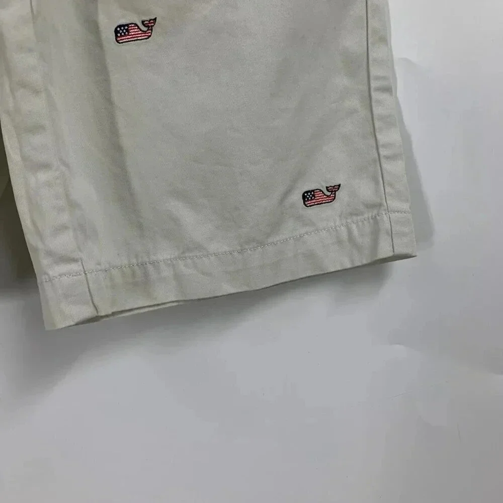 Vineyard Vines‎ Boys Flag Whale Embroidered Cotton Breaker Shorts Size 12